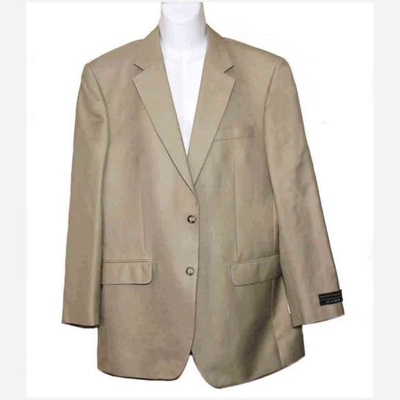 Jos A Bank Silk Wool Blend Blazer Beige Men's Size 42L